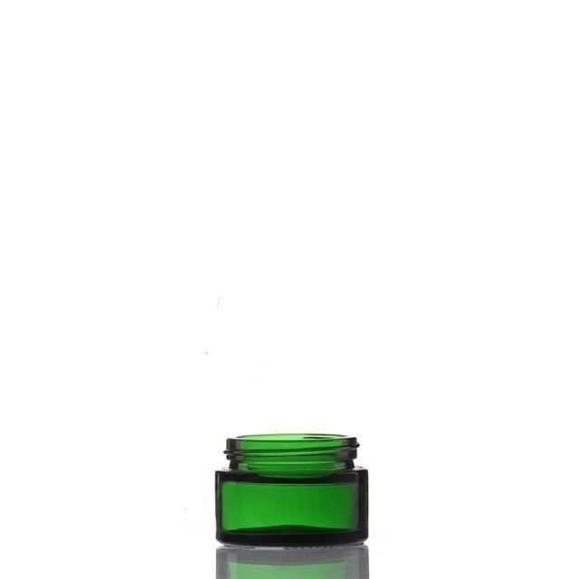 Green Glass Cosmetic Jar